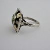 Hans Rudi Hofer, peridot and diamond set 800 standard silver and gold Arts and Crafts ring, German, circa 1930  SOLD (Ref S058) - Image 4