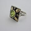 Hans Rudi Hofer, peridot and diamond set 800 standard silver and gold Arts and Crafts ring, German, circa 1930  SOLD (Ref S058) - Image 3