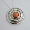 Hans Rudi Hofer, 800 standard silver coral set circular panel pendant brooch, German, circa 1975 (Ref S079) SOLD