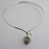 Gert Thysell for Gussi, smoky quartz set silver neck ring, Sweden, 1964 SOLD