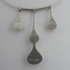 Tri Star, rose quartz set triple silver pendant drop with neck ring, London 1975 (Ref S102) SOLD - Image 4