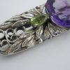 Bernard Instone (attributed), amethyst and peridot set silver brooch, unmarked, circa 1930 (Ref S103) SOLD - Image 2
