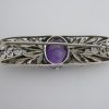 Bernard Instone (attributed), amethyst and peridot set silver brooch, unmarked, circa 1930 (Ref S103) SOLD - Image 3