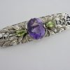 Bernard Instone (attributed), amethyst and peridot set silver brooch, unmarked, circa 1930 (Ref S103) SOLD