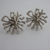 Jane Watling, of Lacock, pair of silver 'Sunray Coral' ear clips, London 1995 (Ref S157) SOLD
