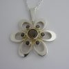 Kultaseppa Salovaara, large seven stone smoky quartz cluster set silver pendant, Finland, circa 1970 (Ref S165) SOLD
