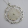 Magnus Maximus Designs, quartz rock crystal slice set silver pendant on chain, Edinburgh 1976 (Ref S163) SOLD