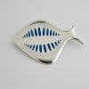 Henning Koppel, for Georg Jensen, silver and pale blue enamel 'Fish' brooch, #343, Denmark, 1963 London import mark (Ref S172) SOLD