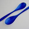 Grete Prytz Kittelsen and Arne Korsmo, for Tostrup, pair of blue enamel silver spoons, Norway, designed 1948-49 (Ref S235) SOLD