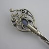George Edward Hunt, Arts and Crafts silver, enamel and chalcedony set tea spoon, Birmingham 1928 (Ref S287) SOLD - Image 5