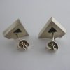 Kulta ja Hopeateos Oy, pair of silver spectrolite set ear studs, Finland, circa 1980 (Ref S313) SOLD - Image 3