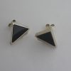 Kulta ja Hopeateos Oy, pair of silver spectrolite set ear studs, Finland, circa 1980 (Ref S313) SOLD - Image 2