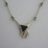 Kulta ja Hopeateos Oy, spectrolite set silver pendant necklace, Finland, circa 1980 (Ref S315) SOLD