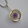 Elis Kauppi for Kupittaan Kulta, silver amethyst drop pendant on chain, Finland, circa 1970 (Ref S322) SOLD