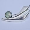 Kulta-Gabriel Ky, spectrolite set silver brooch, Finland, circa 1990 (Ref S311) SOLD
