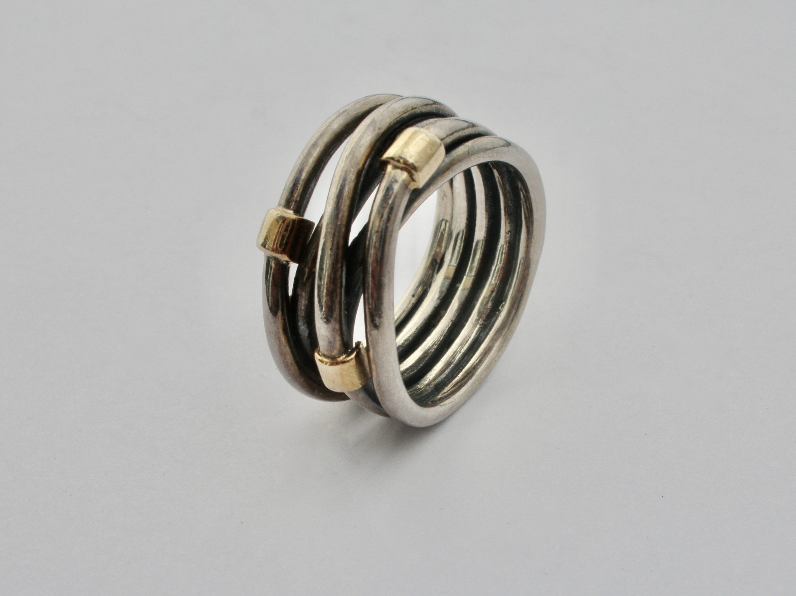 Pandora, silver and gold ‘Rope’ ring, of recent production though now ...