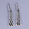 Volmer Bahner, pair of black enamel and silver drop earrings, Denmark, circa 1980 (Ref S537) SOLD