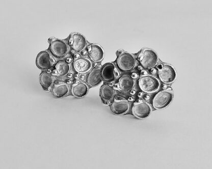 Jane Watling of Lacock (attributed), pair of silver ear studs, unmarked, 1990s (Ref S561) SOLD