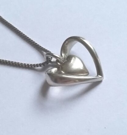 Ole Kortzau for Georg Jensen, silver 'Lovely' heart Artist Pendant of the Year on a chain, Denmark, 2005 (Ref S589a) SOLD - Image 2