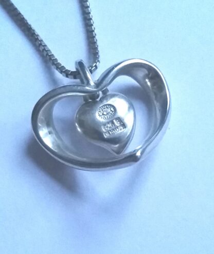 Ole Kortzau for Georg Jensen, silver 'Lovely' heart Artist Pendant of the Year on a chain, Denmark, 2005 (Ref S589a) SOLD - Image 3