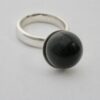 Regitze Overgaard for Georg Jensen, silver onyx set 'Sphere' ring, #473A, hallmarked for London 2010 (Ref S637) SOLD - Image 4