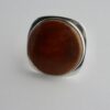 Bent Knudsen, Baltic amber set silver ring, Denmark, 1968 London import mark (Ref S698) SOLD - Image 4