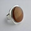Bent Knudsen, Baltic amber set silver ring, Denmark, 1968 London import mark (Ref S698) SOLD