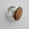 Bent Knudsen, Baltic amber set silver ring, Denmark, 1968 London import mark (Ref S698) SOLD - Image 2