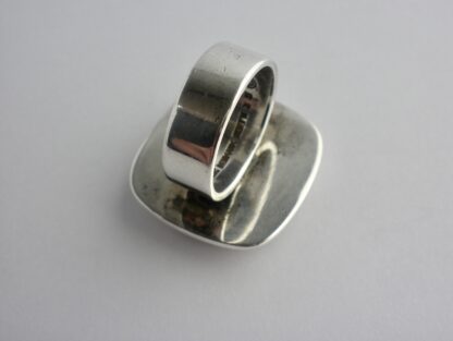 Bent Knudsen, Baltic amber set silver ring, Denmark, 1968 London import mark (Ref S698) SOLD - Image 7