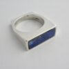 Arne Johansen, lapis lazuli set silver ring, Denmark, 1983 London import mark (Ref S699)SOLD - Image 3