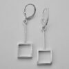 Arne Johansen, pair of silver square drop earrings, Denmark, circa 1975 (Ref S710) SOLD
