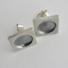 Hans Hansen, pair of oxidised decorated silver ear studs, Denmark, circa 1975 (Ref S719HH) - Image 4