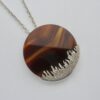 Arne Johansen, agate mounted silver pendant on chain, Denmark, circa 1980 (Ref S720) SOLD