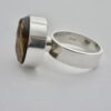 Arne Johansen (attributed), tiger eye set silver ring, Denmark, 1972 London import mark (Ref S753HH) - Image 5