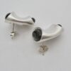 Aremo of Mauritius, pair of black onyx set silver ear studs, circa 2007 (Ref S749) SOLD - Image 4