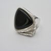 Niels Erik From, black onyx set silver ring, Denmark, 1988 London import mark (Ref S748) SOLD