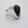 Niels Erik From, black onyx set silver ring, Denmark, 1988 London import mark (Ref S748) SOLD - Image 5