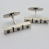 Niels Erik From, pair silver cufflinks, Denmark, 1972 London import mark (Ref S761HH)