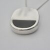 Arne Johansen, black onyx mounted silver pendant on chain, Denmark, 1978 London import marks (Ref S759) SOLD - Image 3