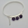 Kultaseppa Salovaara, amethyst bead set silver bangle, Finland, date code 1974 with 1975 London import marks (Ref S762HH) SOLD