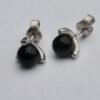 Randers Sølvvarefabrik, pair of onyx set silver ear studs, Denmark, circa 1975 (Ref S764) SOLD - Image 2