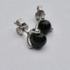 Randers Sølvvarefabrik, pair of onyx set silver ear studs, Denmark, circa 1975 (Ref S764) SOLD