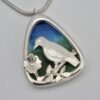 Anthony Hawksley, silver and enamel 'silverscape' pendant on chain, London 1981 (Ref S778) SOLD