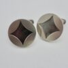 Hans Hansen, pair of oxidised decorated large silver cufflinks, Denmark, 1973 London import marks (Ref S786)
