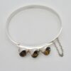 Kultaseppa Salovaara, tiger eye bead set silver bangle, Finland, 1976 London import mark (Ref S788) SOLD - Image 2