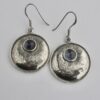 Yngvar O Kristiansen, pair of iolite cabochon set silver drop earrings, Tromsø, Norway, circa 2000 (Ref S880) SOLD
