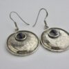 Yngvar O Kristiansen, pair of iolite cabochon set silver drop earrings, Tromsø, Norway, circa 2000 (Ref S880) SOLD - Image 2