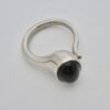 Hans Hansen, black onyx set silver ring, Denmark, circa 1980 (Ref S784)SOLD