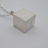 Arne Johansen, silver minimalist cube pendant on chain, Denmark, circa 1970 (Ref S792) SOLD - Image 2