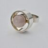 Niels Erik From, rose quartz bead set silver ring, Denmark, circa 1970 (Ref S798HH)